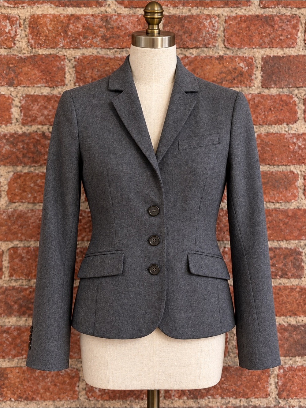 J.Crew Super 120’s Italian Wool Charcoal Gray Tailored 3 Button Blazer
